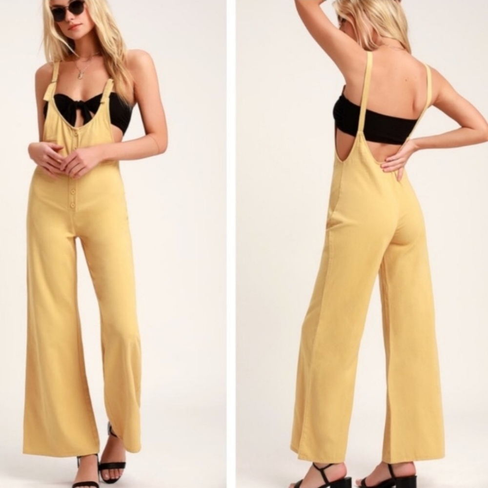 Amuse Society Yellow Jumpsuit